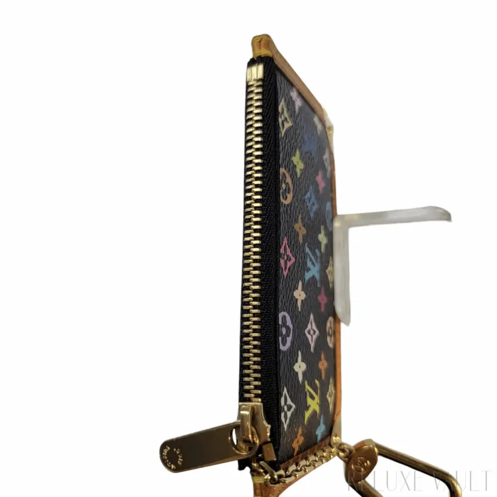 Multicolor Pochette Cles Coin Purse Black