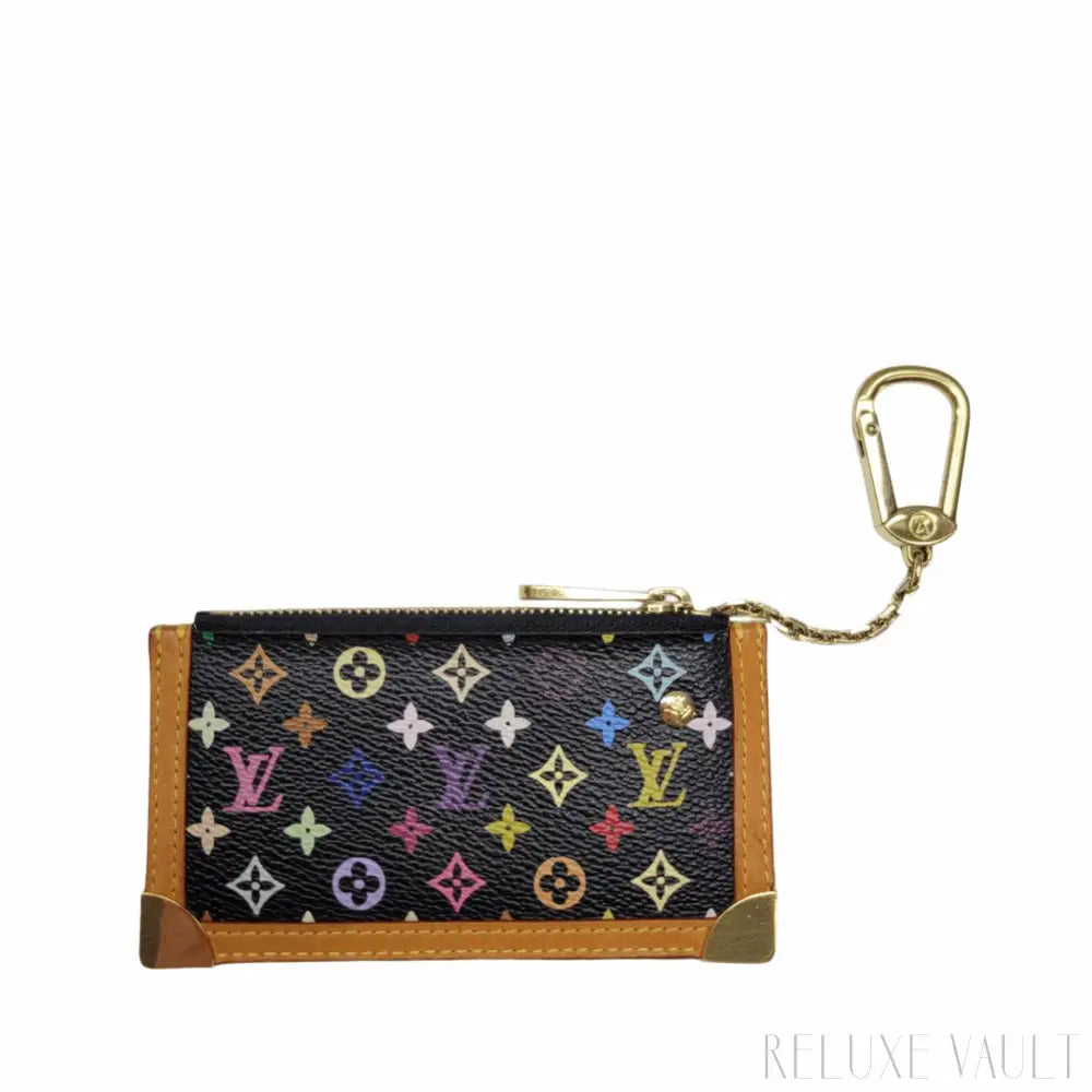 Multicolor Pochette Cles Coin Purse Black