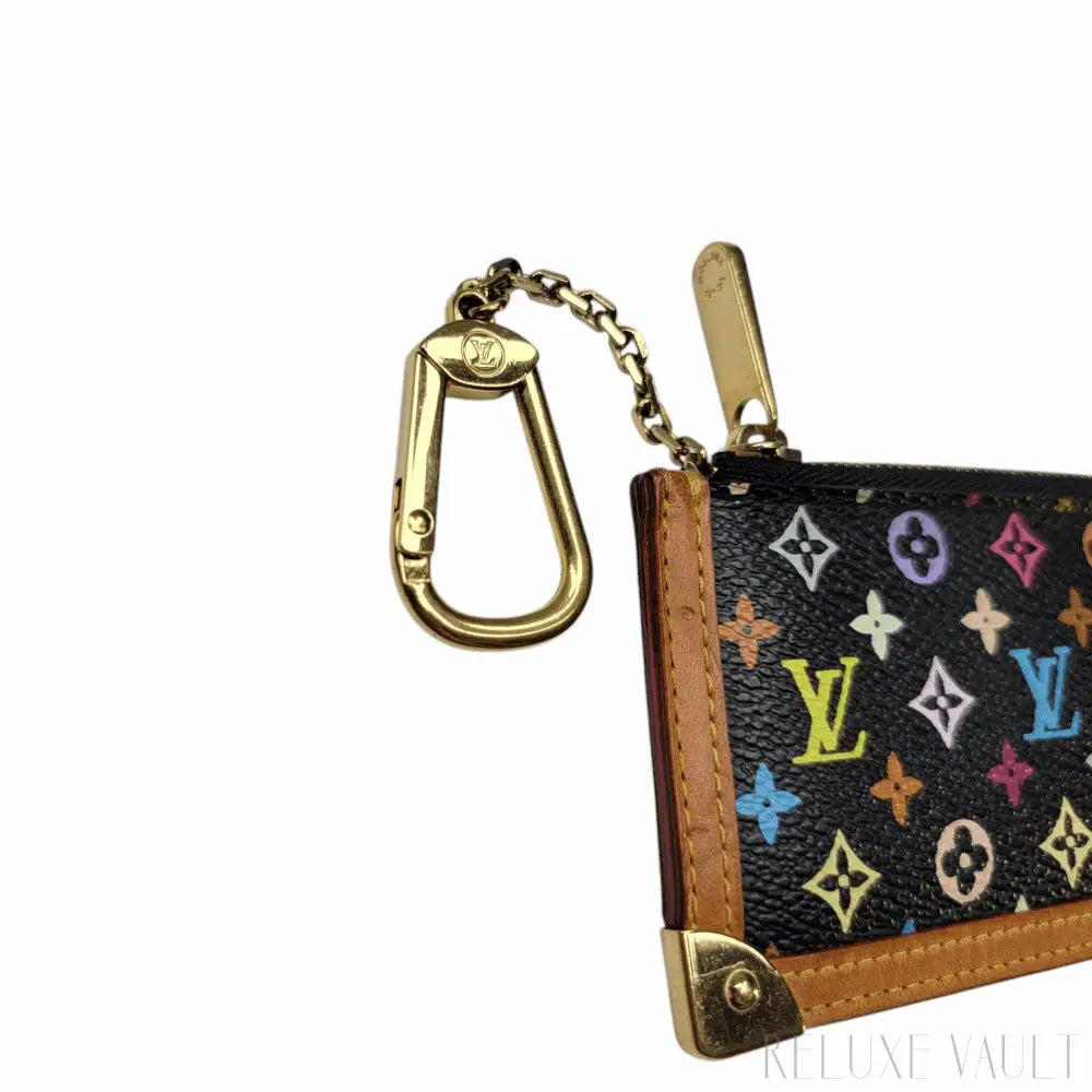 Multicolor Pochette Cles Coin Purse Black