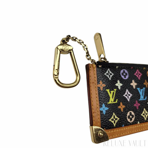 Load image 1 in gallery view. Multicolor Pochette Cles Coin Purse Black