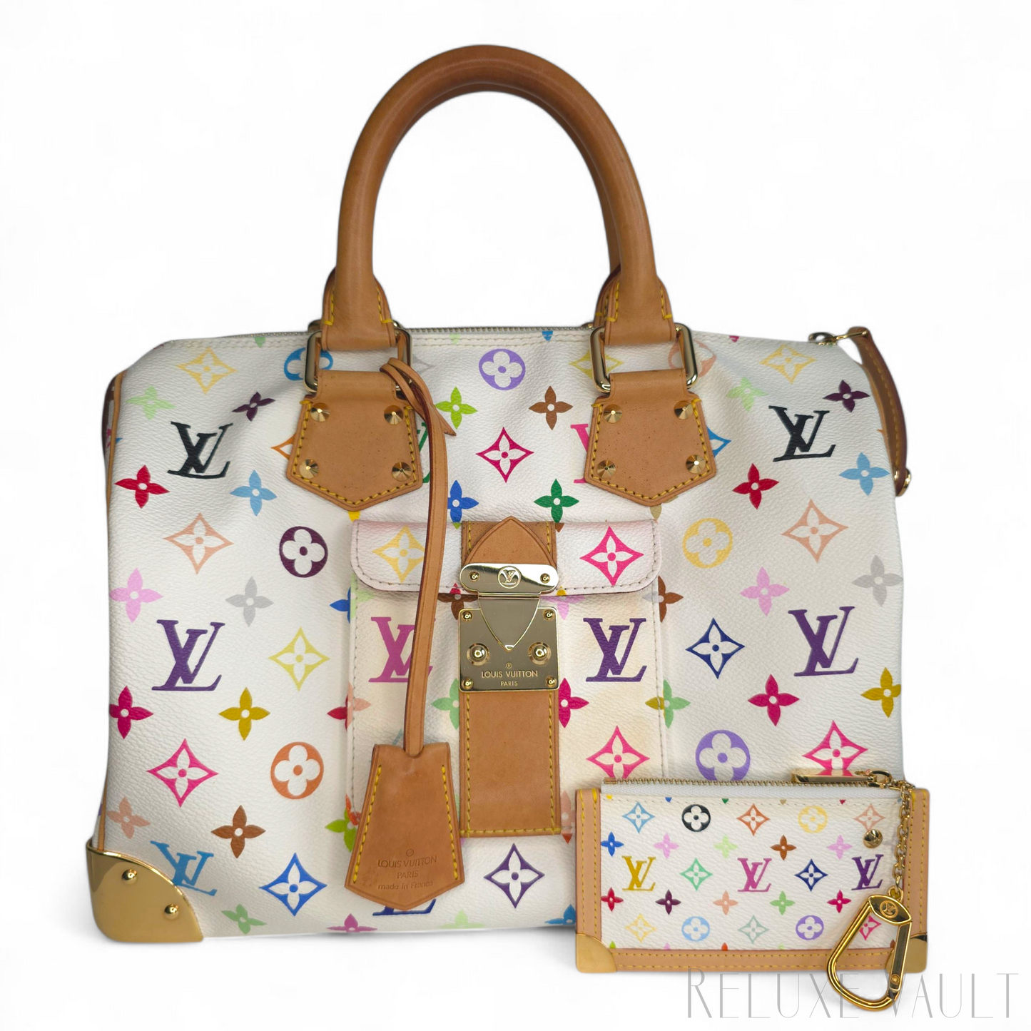 *Fantastic Condition* Multicolor Pochette Cles Coin Purse White-Louis Vuitton-Reluxe Vault