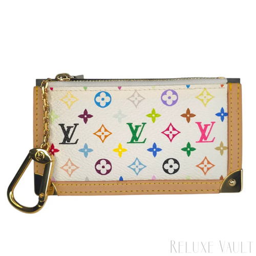 Load image 1 in gallery view. *Fantastic Condition* Multicolor Pochette Cles Coin Purse White-Louis Vuitton-Reluxe Vault