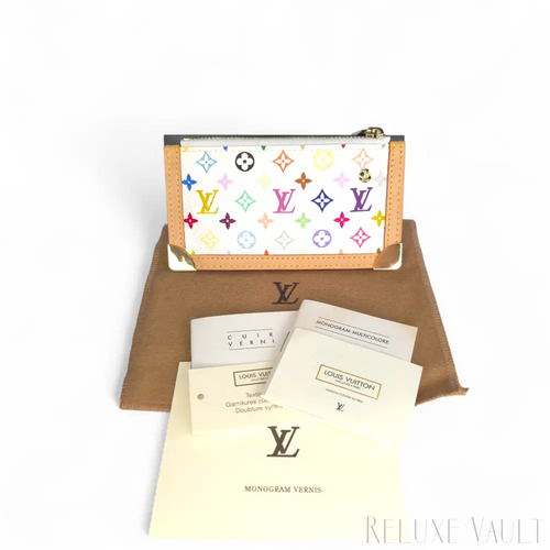 Load image 1 in gallery view. *Fantastic Condition* Multicolor Pochette Cles Coin Purse White-Louis Vuitton-Reluxe Vault