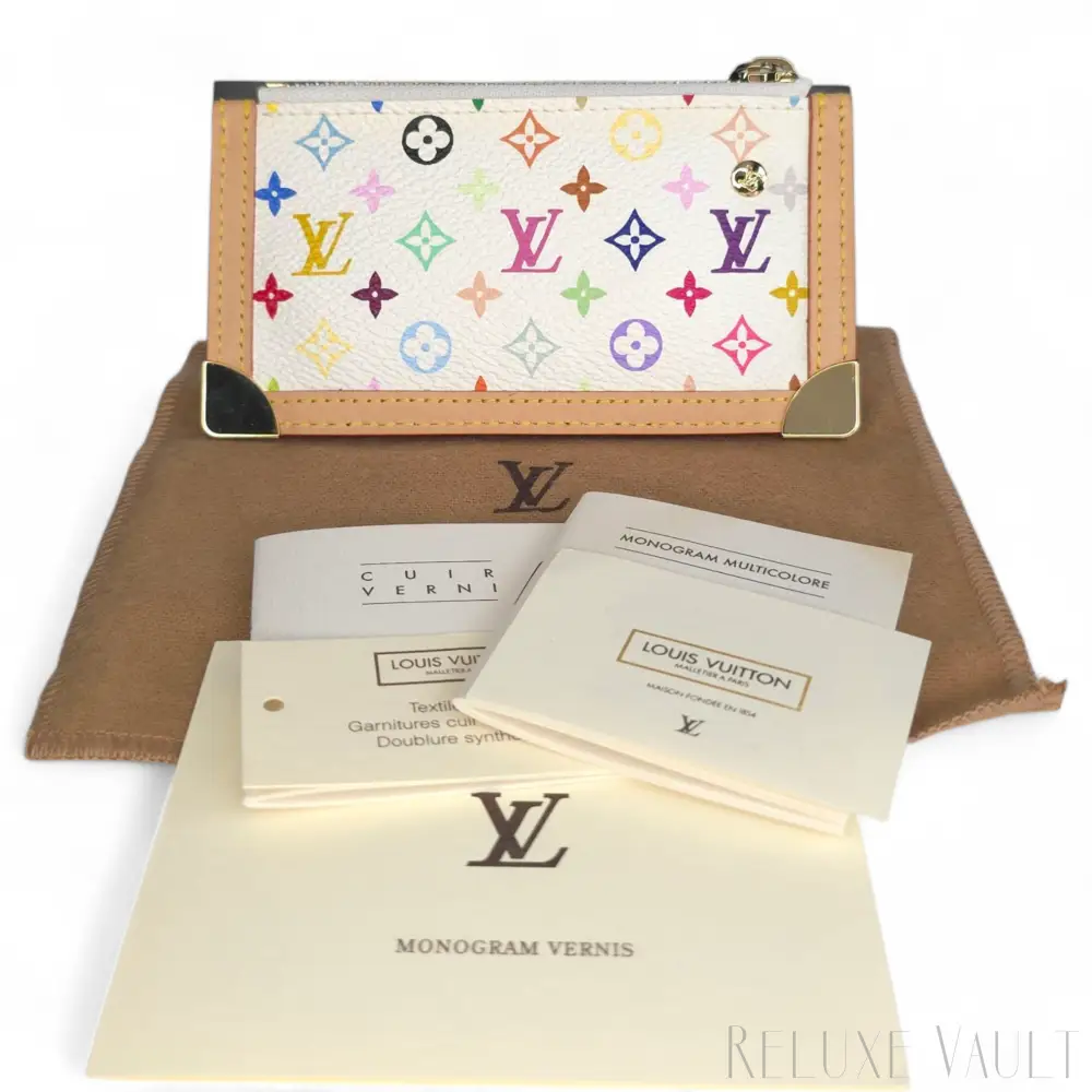 *Fantastic Condition* Multicolor Pochette Cles Coin Purse White-Louis Vuitton-Reluxe Vault