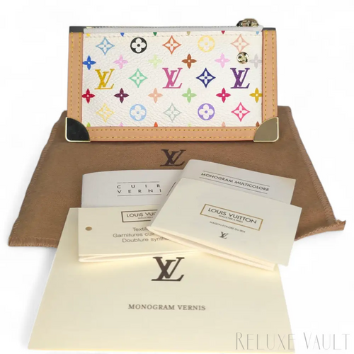 Load image 1 in gallery view. *Fantastic Condition* Multicolor Pochette Cles Coin Purse White-Louis Vuitton-Reluxe Vault