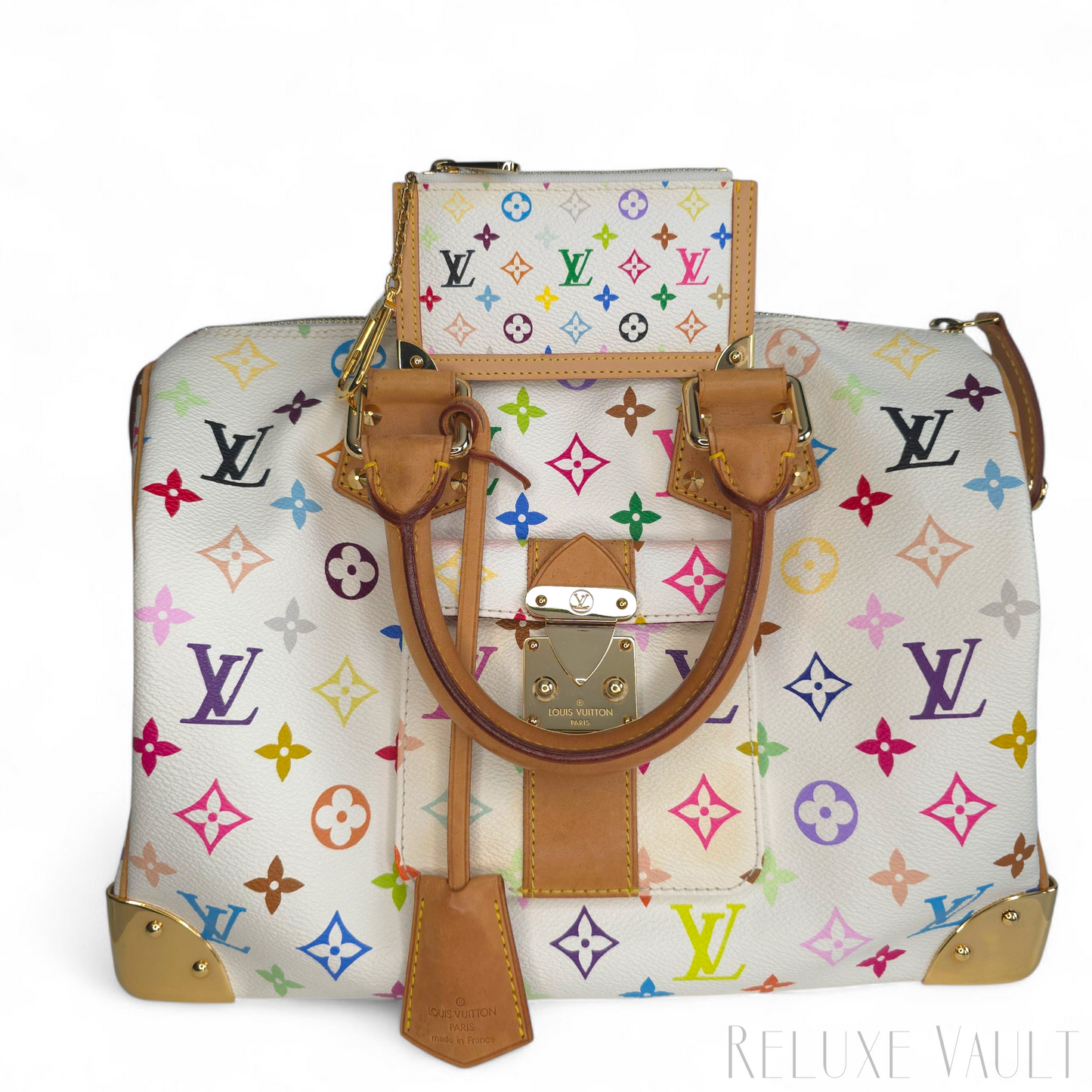*Fantastic Condition* Multicolor Pochette Cles Coin Purse White-Louis Vuitton-Reluxe Vault