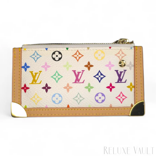 Load image 1 in gallery view. *Fantastic Condition* Multicolor Pochette Cles Coin Purse White-Louis Vuitton-Reluxe Vault