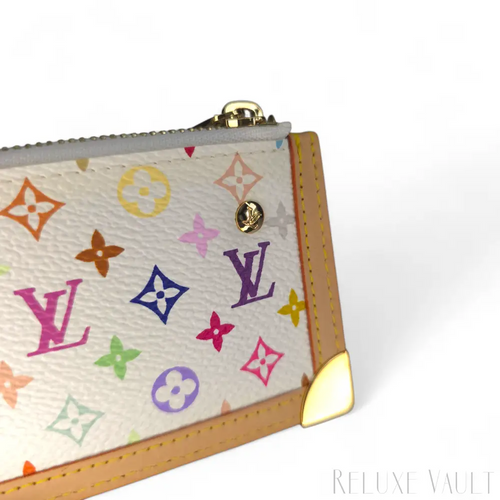 Load image 1 in gallery view. *Fantastic Condition* Multicolor Pochette Cles Coin Purse White-Louis Vuitton-Reluxe Vault