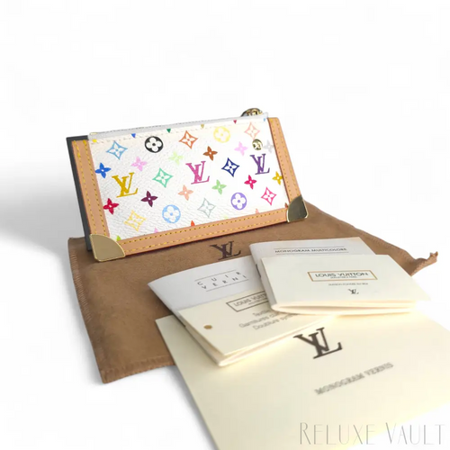 Load image 1 in gallery view. *Fantastic Condition* Multicolor Pochette Cles Coin Purse White-Louis Vuitton-Reluxe Vault