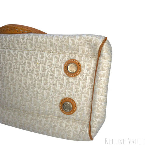 Load image 1 in gallery view. Vintage Large Diorissimo Trotter Canvas My Dior Frame Pocket handbag