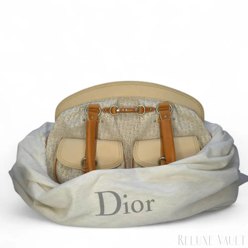 Load image 1 in gallery view. Vintage Large Diorissimo Trotter Canvas My Dior Frame Pocket handbag