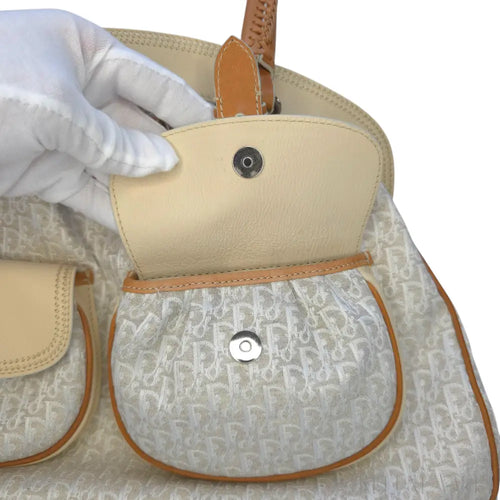 Load image 1 in gallery view. Vintage Large Diorissimo Trotter Canvas My Dior Frame Pocket handbag