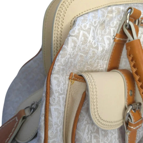 Load image 1 in gallery view. Vintage Large Diorissimo Trotter Canvas My Dior Frame Pocket handbag