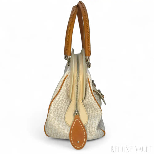 Load image 1 in gallery view. Vintage Large Diorissimo Trotter Canvas My Dior Frame Pocket handbag